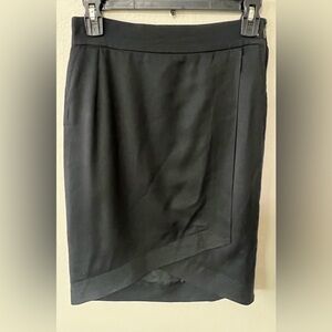 Vintage Gianni Versace Black Wool Wrap Mini Skirt XS Made in Italy Asymmetrical